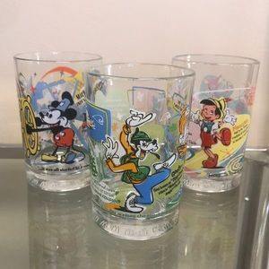 Set of 3 Vintage McDonald's Disney‎ 100 Years of Magic Glasses